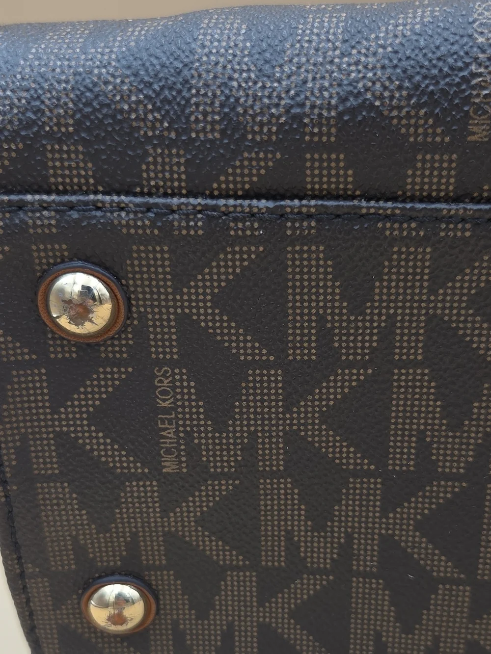 Michael Kors Brown MK Logo Satchel Bag